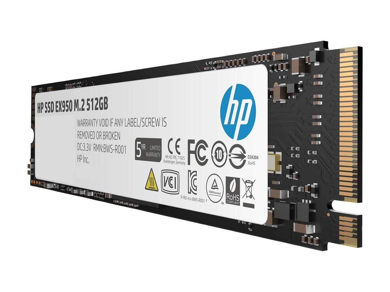 HP EX950 M.2 512GB PCIe 3.1 x4 NVMe 3D TLC NAND Internal Solid State Drive (SSD) 5MS22AA#ABC