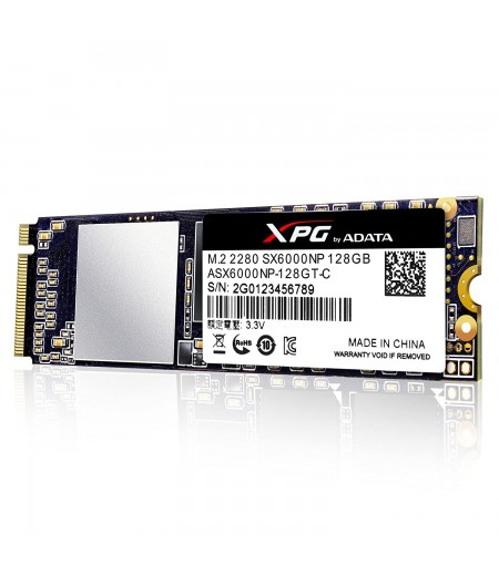 XPG SX6000 PCIe 128GB 3D NAND PCIe Gen3x2 M.2 2280 NVMe 1.2 R/W up to 1000/800MB/s Solid State Drive (ASX6000NP 128GT C)