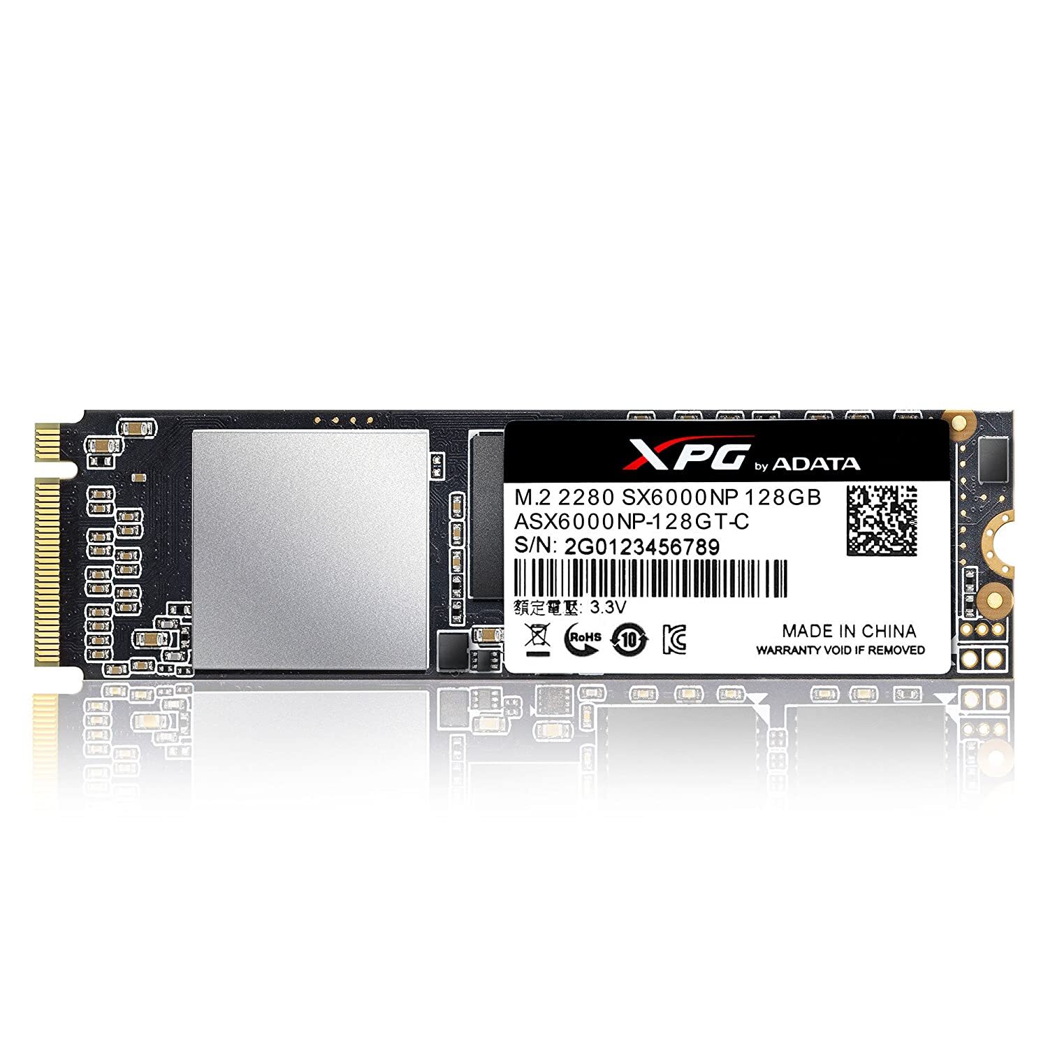 XPG SX6000 PCIe 128GB 3D NAND PCIe Gen3x2 M.2 2280 NVMe 1.2 R/W up to 1000/800MB/s Solid State Drive (ASX6000NP 128GT C)