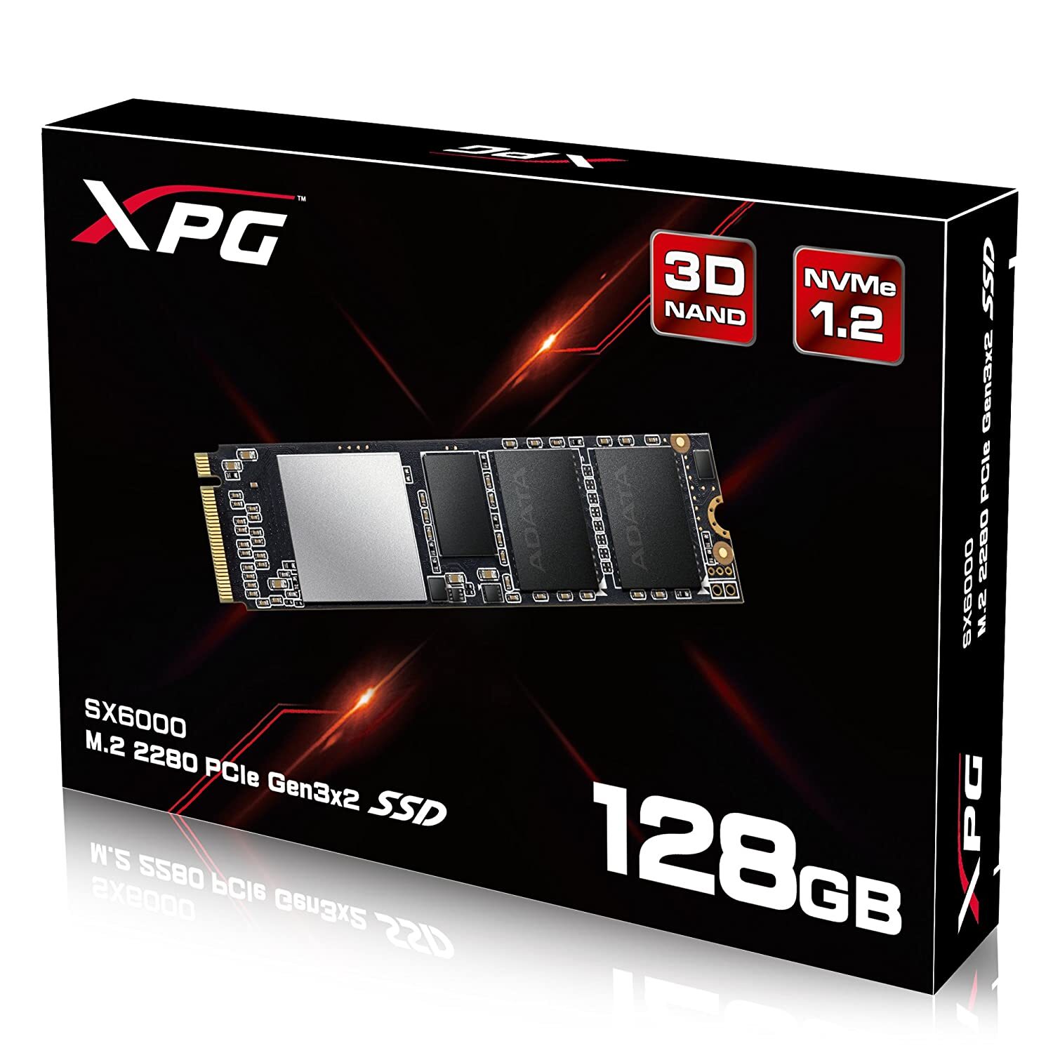 XPG SX6000 PCIe 128GB 3D NAND PCIe Gen3x2 M.2 2280 NVMe 1.2 R/W up to 1000/800MB/s Solid State Drive (ASX6000NP 128GT C)