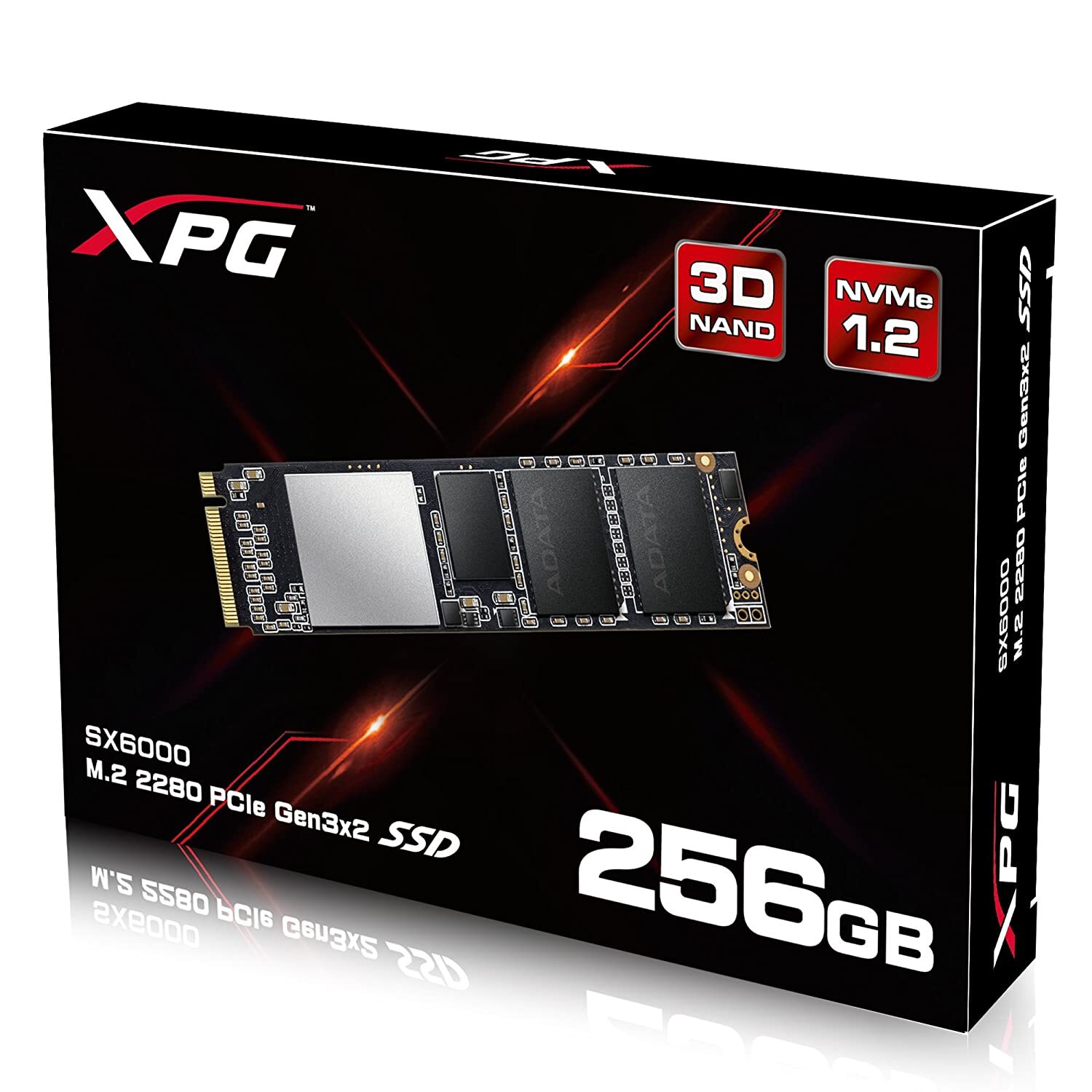 XPG SX6000 PCIe 256GB 3D NAND PCIe Gen3x2 M.2 2280 NVMe 1.2 R/W up to 1000/800MB/s Solid State Drive (ASX6000NP-256GT-C)