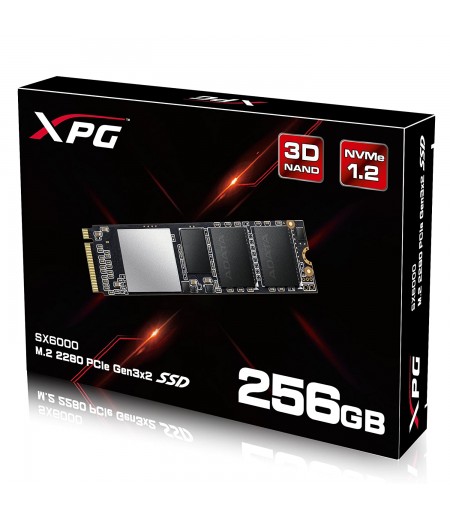 XPG SX6000 PCIe 256GB 3D NAND PCIe Gen3x2 M.2 2280 NVMe 1.2 R/W up to 1000/800MB/s Solid State Drive (ASX6000NP-256GT-C)