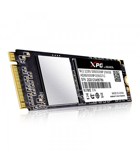 XPG SX6000 PCIe 256GB 3D NAND PCIe Gen3x2 M.2 2280 NVMe 1.2 R/W up to 1000/800MB/s Solid State Drive (ASX6000NP-256GT-C)