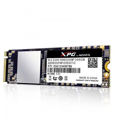 XPG SX6000 PCIe 256GB 3D NAND PCIe Gen3x2 M.2 2280 NVMe 1.2 R/W up to 1000/800MB/s Solid State Drive (ASX6000NP-256GT-C)