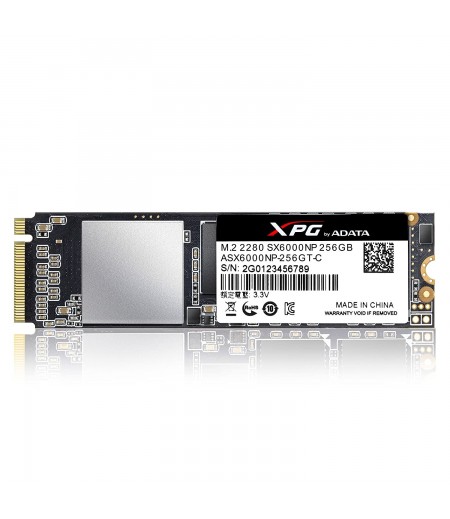 XPG SX6000 PCIe 256GB 3D NAND PCIe Gen3x2 M.2 2280 NVMe 1.2 R/W up to 1000/800MB/s Solid State Drive (ASX6000NP-256GT-C)