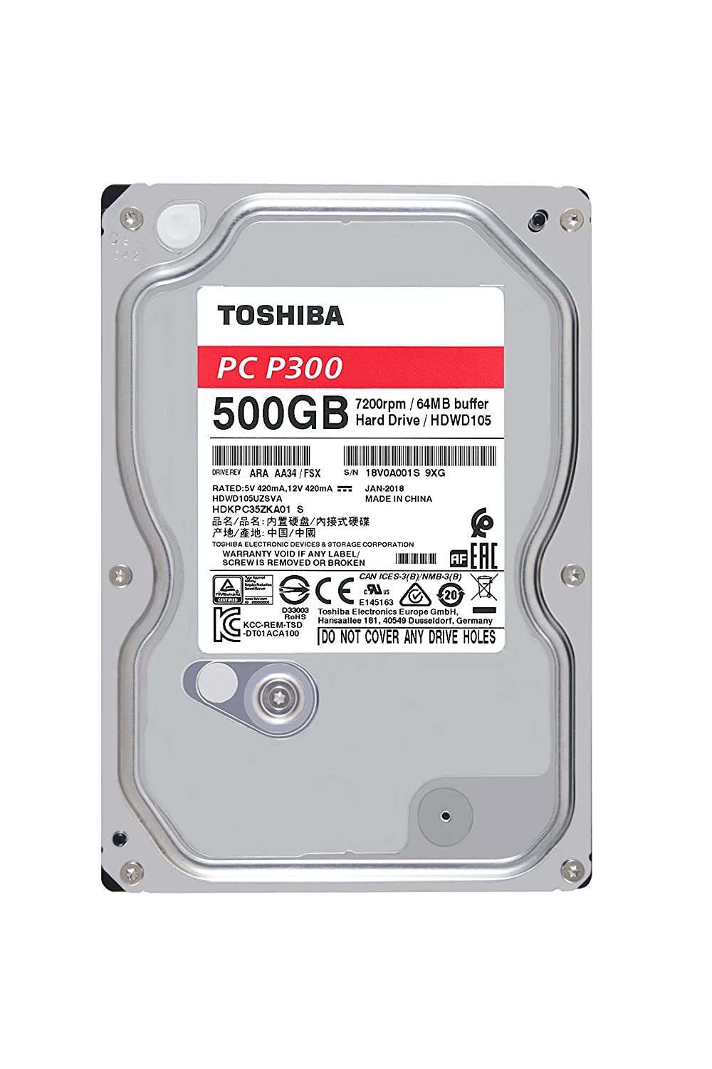 Toshiba P300 2TB 3.5 inch 7200 RPM High-Performance Desktop Hard Drive HDWD120UZSVA