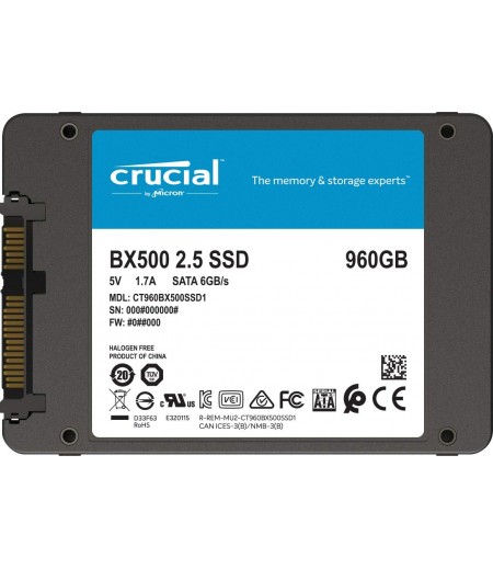 Crucial BX500 960GB 3D NAND SATA 2.5-inch Solid State Drive (SSD) 3 years Warranty