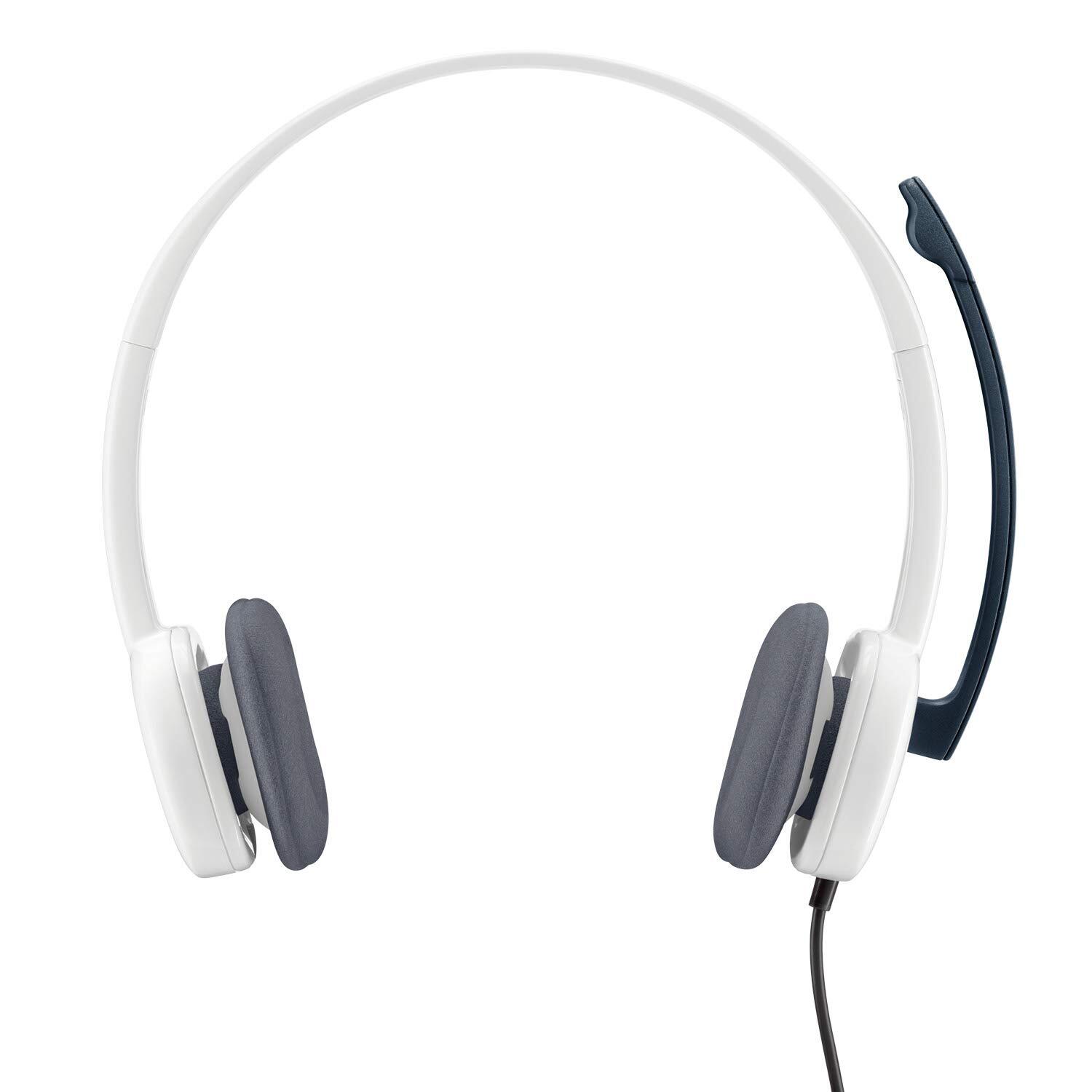 Logitech H150 Wired Stereo Dual 3.5mm Headset with 180° Rotatable Microphone, Cloud White