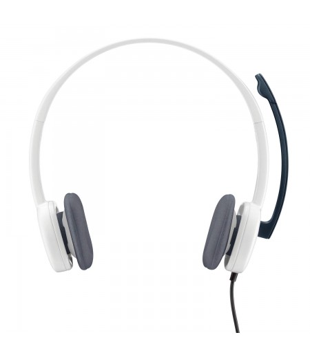 Logitech H150 Wired Stereo Dual 3.5mm Headset with 180° Rotatable Microphone, Cloud White