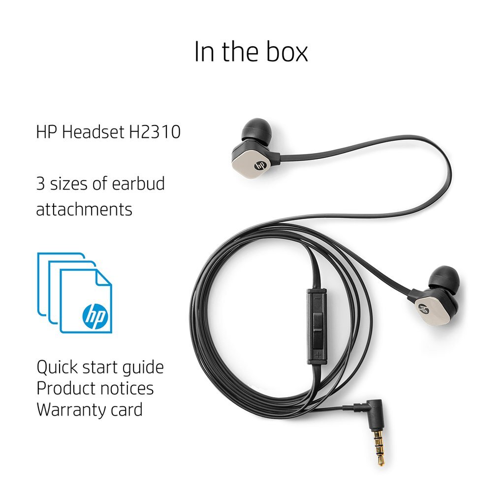 HP Headset H2310 with 3.5mm Audio Output (1XF62AA), Silk Gold