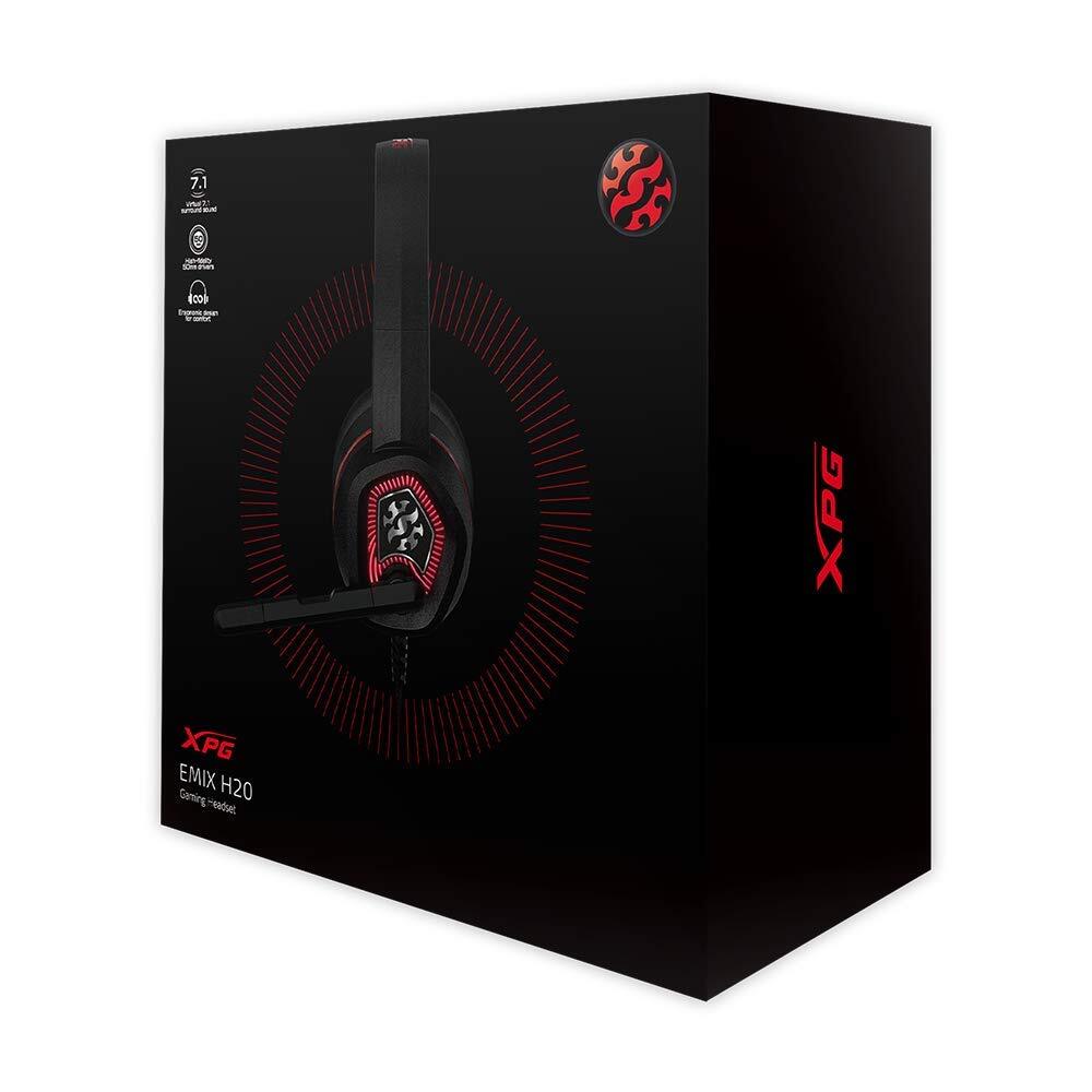 XPG EMIX H20 Wired Virtual 7.1 Surround Sound 50mm Drivers RGB Gaming Headset with Adjustable Microphone