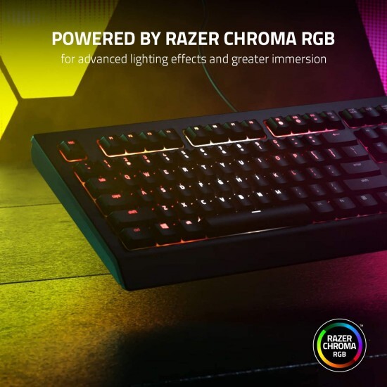 Razer Cynosa V2 Gaming Keyboard: Customizable Chroma RGB Lighting - Individually Backlit Keys - Spill-Resistant Design - Programmable Macro Functionality - Dedicated Media Keys