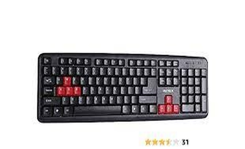 Intex Slim Corona Rb Ps2 Keyboard (Black/Red)