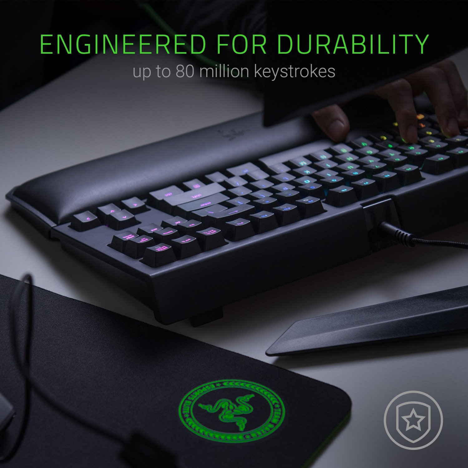 Razer Blackwidow Tournament Edition Chroma V2: Esports Gaming Keyboard - Ergonomic Wrist Rest - Tenkeyless Design - Razer Green Mechanical Switches (Tactile And Clicky)