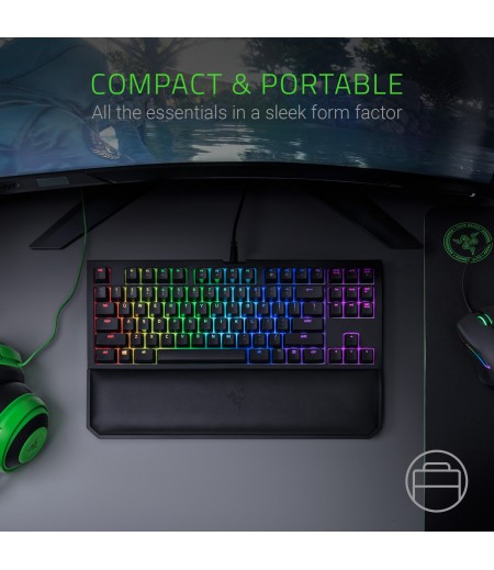 Razer Blackwidow Tournament Edition Chroma V2: Esports Gaming Keyboard - Ergonomic Wrist Rest - Tenkeyless Design - Razer Green Mechanical Switches (Tactile And Clicky)