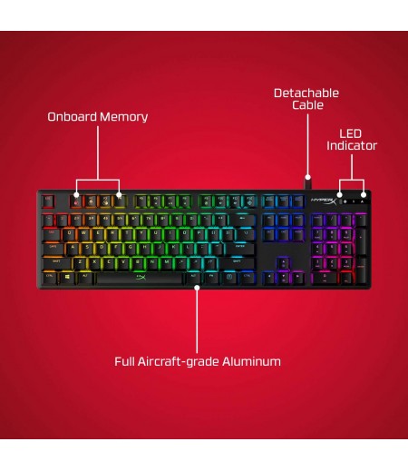 HyperX Alloy Origins Mechanical Gaming Keyboard with HyperX Mechanical Red Switch (HX-KB6RDX-US)