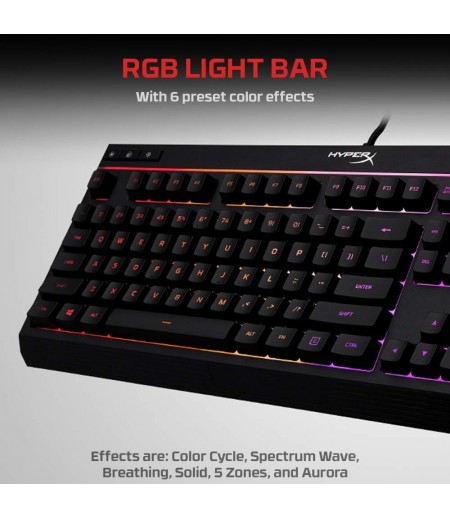 HyperX Alloy HX-KB5ME2-US Core RGB Membrane Gaming Keyboard (Black)