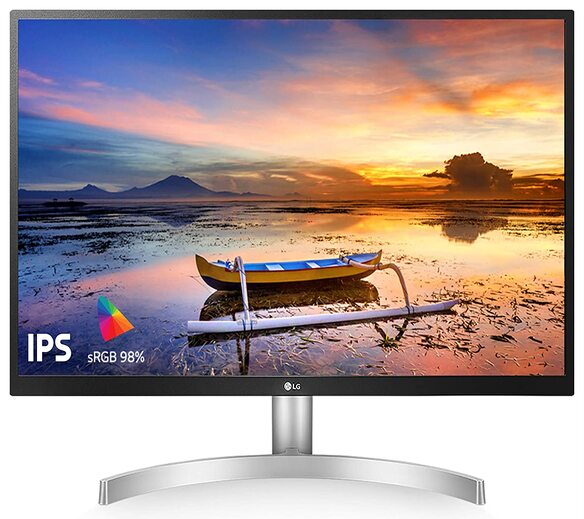 LG 27 inch 4K-UHD (3840 x 2160) HDR 10 Monitor (Gaming & Design) with IPS Panel, HDMI x 2, Display Port, AMD Freesync  - 27UL500 (Silver Stand with White Body)